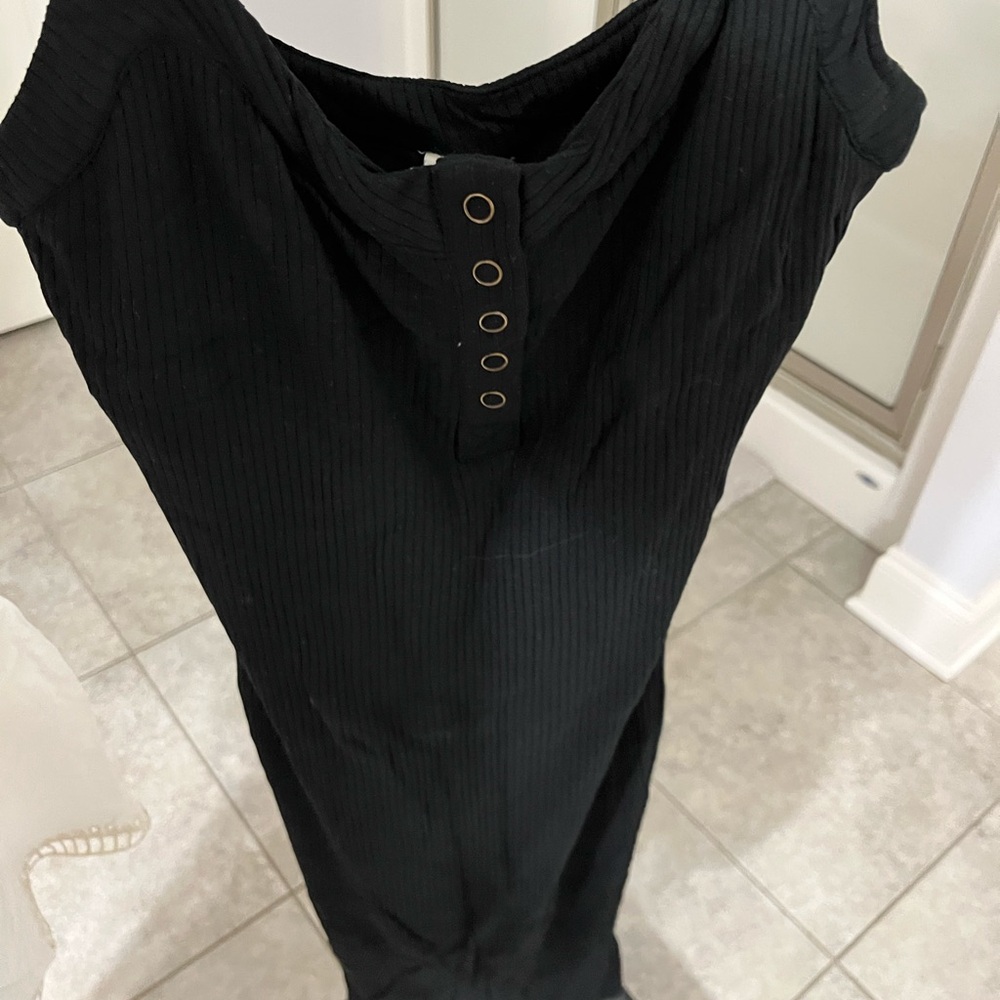 L*Space Black Ribbed Dress - Short